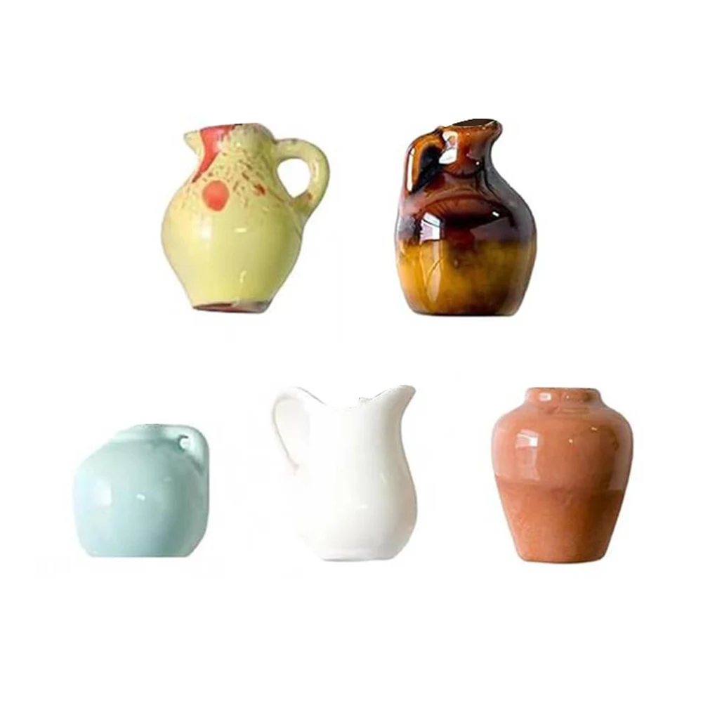 8pcs Cute Ceramic Vase Refrigerator Magnets 3D Refrigerator Stickers Decoration for Kitchen Office Whiteboard