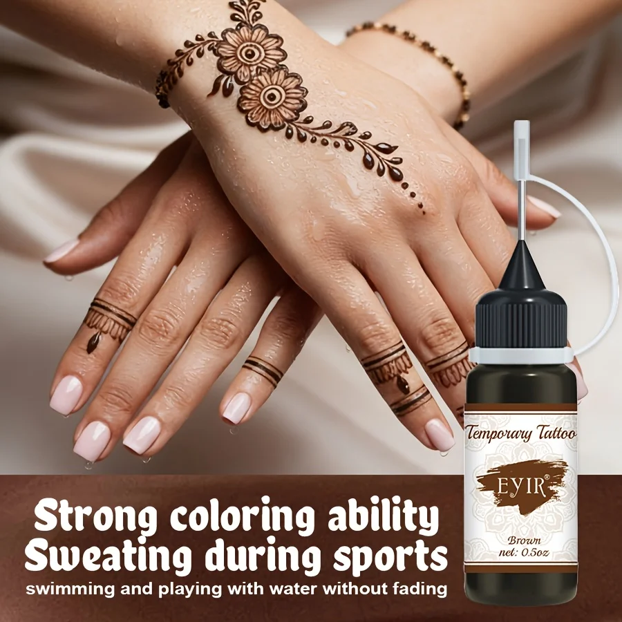 Set di 9 Colori di Pasta per Tatuaggi all'Henné, Kit per Tatuaggi Temporanei, Inchiostro per Body Art, Kit per Trucco Fai-da-Te, Decorazione per Mani e Braccia, per Feste e Festival - immagine 2