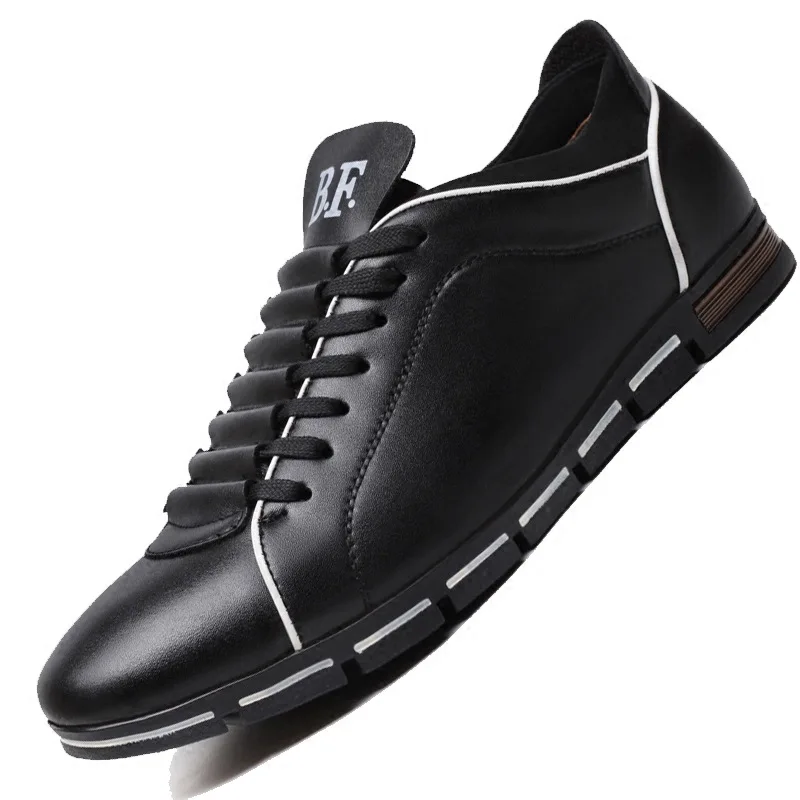 Spring Autumn Men Casual Sneakers Fashion Solid Leather Shoes Formal Business Sport Flat Round Toe Light Breathable mens shoes