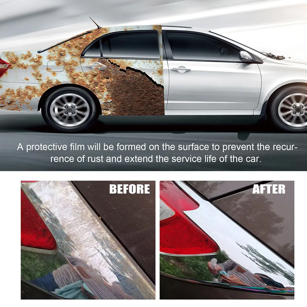 Rust Remover Spray 100ml Car Rust Removal Spray Paint Derusting Spray Auto Rim Dust Cleaner Car Maintenance Cleaning