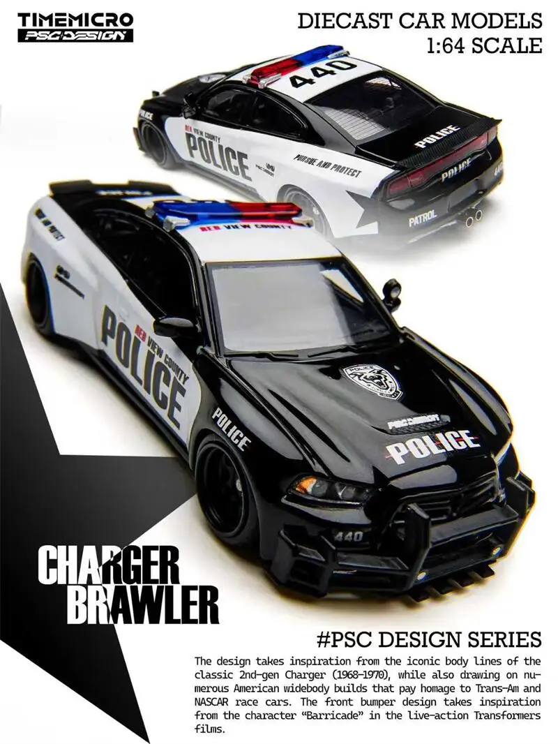 타임 마이크로 × PSC DESIGN 1:64 차저 브롤러 라이벌스 폴리스 다이캐스트 모델카