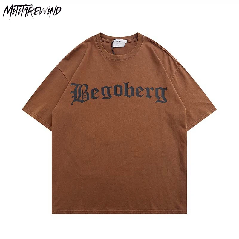 

Summer Washed Japanese Creative Pullover Printed Short Sleeve T Shirt Same Summer Loose Casual Baggy Streetwear Oversized Tops