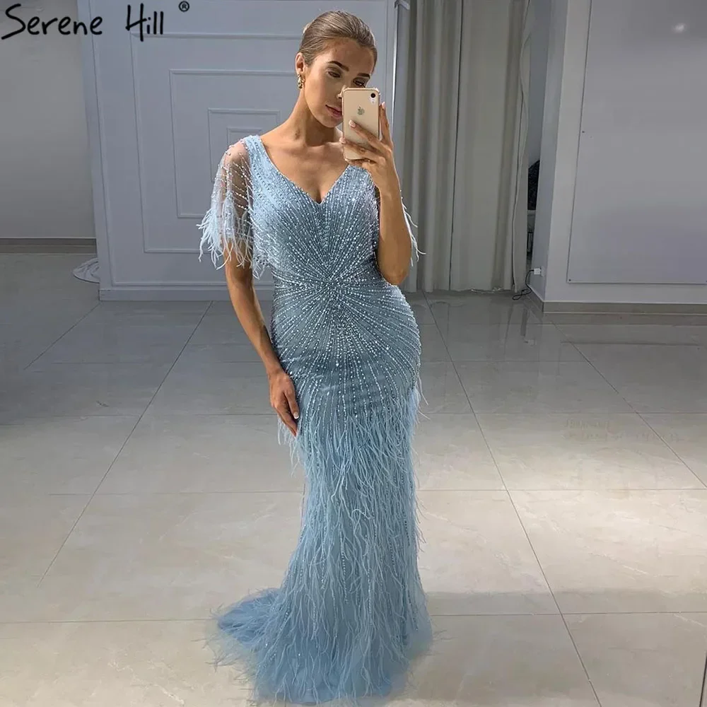 Serene Hill Brown Mermaid Evening Dresses Gowns 2025 Beaded