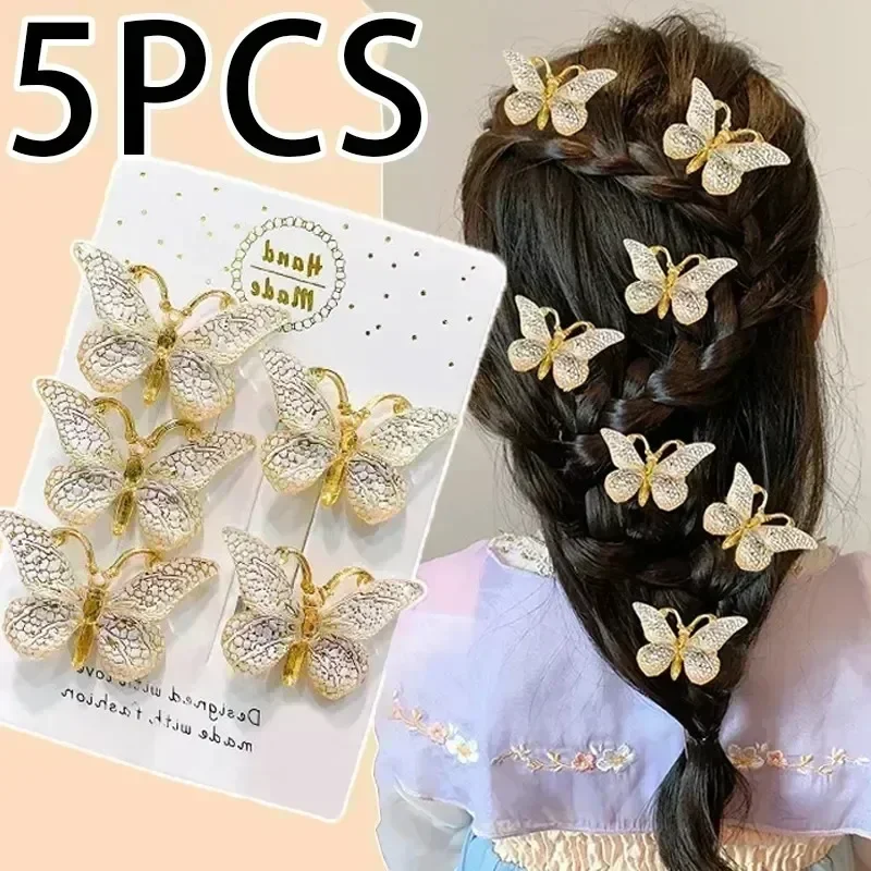 5PCS Hair Accessories Sweet Stereoscopic Color Gradient Cute Baby Hairpins Kids Hair Clips Children Headwear Princess Barrette Girls