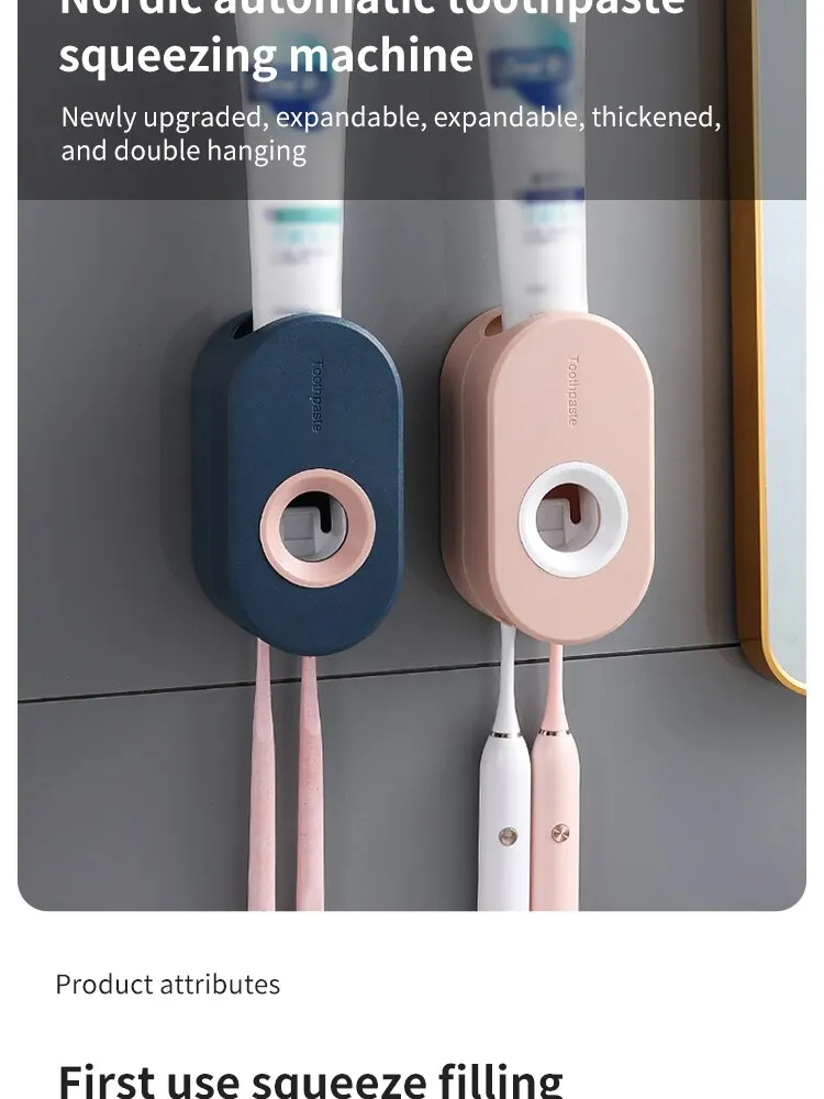 Description Picture 3 of itemAutomatic Toothpaste Squeezer Set Home Wall Bracket Toothbrush Holder Dust-proof Wall-mounted Toothpaste Squeezer