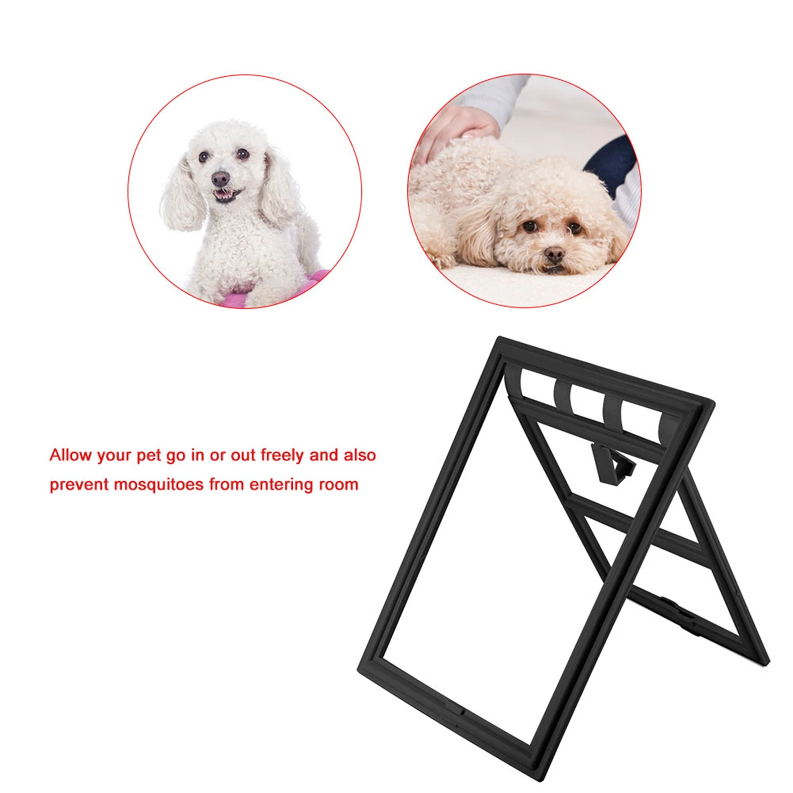 Plastic Pet Dog Puppy Cat Door Locking Safe Flap For Screen Window Gate (White L)