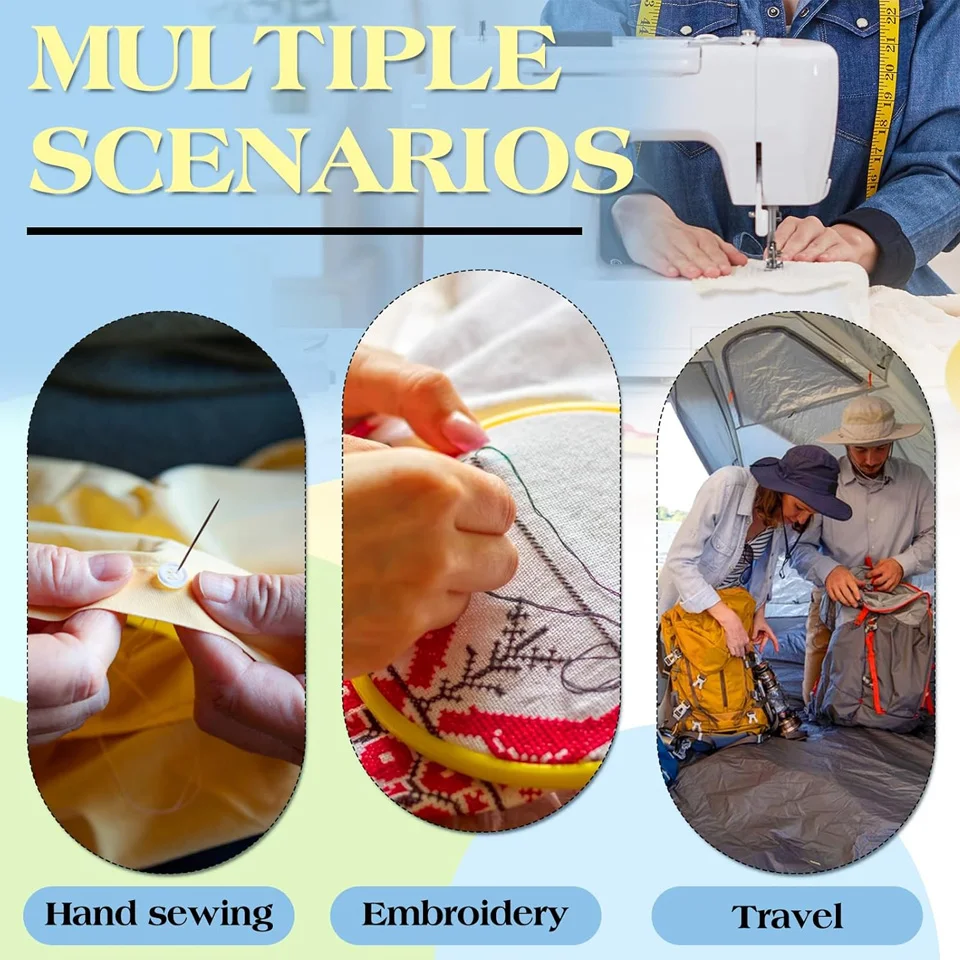 Zxiixz 30 قطعة جهاز خيط إبرة الخياطة على شكل القرع، خيط إبرة التطريز لآلة الخياطة والخياطة اليدوية، عشوائي