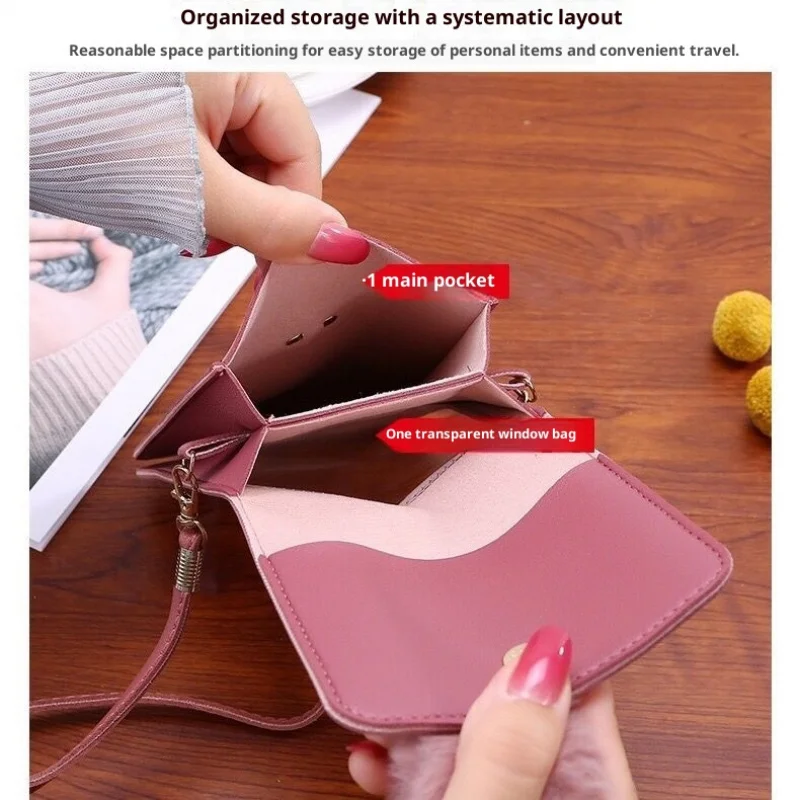 New Arrival Women's Fashion Color Block Vertical Shoulder Bag with Touch Screen Phone Pocket Crossbody