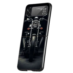 Motorcycle Shockproof Foldable Phone Case - Hard Black Cover for Z Flip 3 (A1)