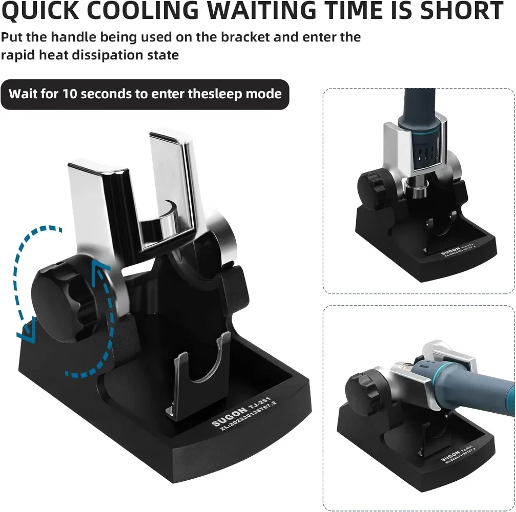 110V Digital Hot Air Rework Station1300W 212℉-845℉ Adjustable Temperature C/F 4 Memory Storage 6 Air Nozzle SMD Hot Station