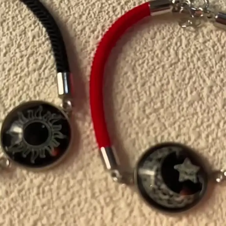 2 ピース/セットロマンチックな発光日月カップルブレスレット