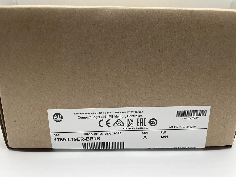 

New Allen-Bradley 1769-L19ER-BB1B SERA CompactLogix 1MB Memory Controller