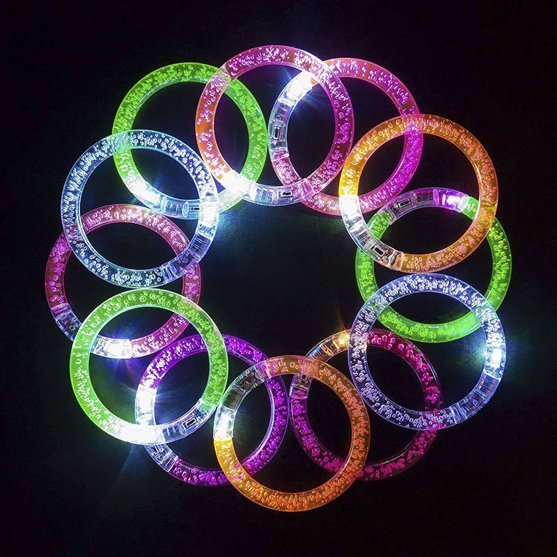 Glow Sticks Bracelets Party Supplies Glow in The Dark LED Flashing Wrist  LED Luminous Bangle Bracelet Light Up Toys Wedding Deco