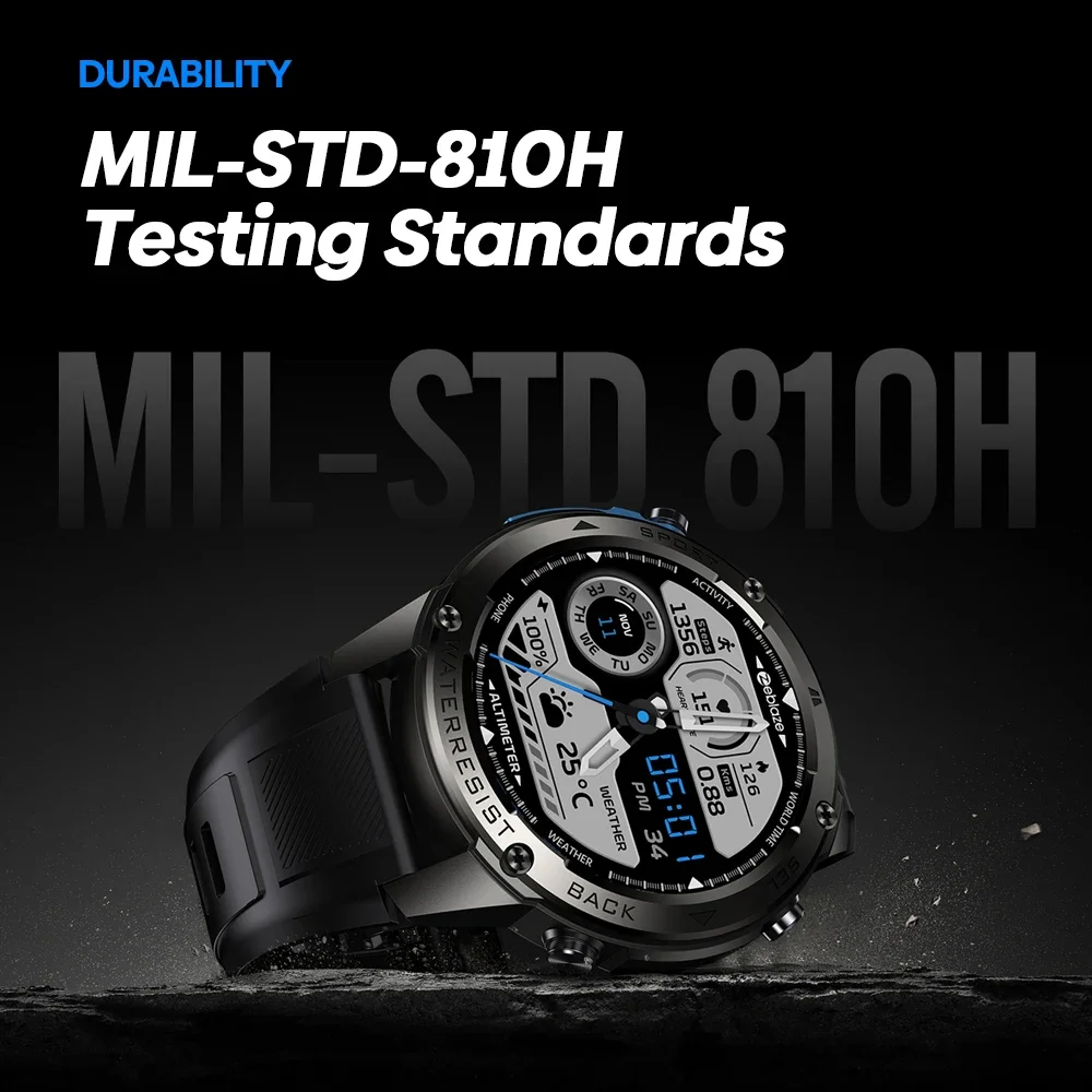 Zeblaze Stratos 2 Ultra GPS Smart Watch Built-in Compass Barometric Altimeter Dual-band GNSS Voice Calling 10 ATM