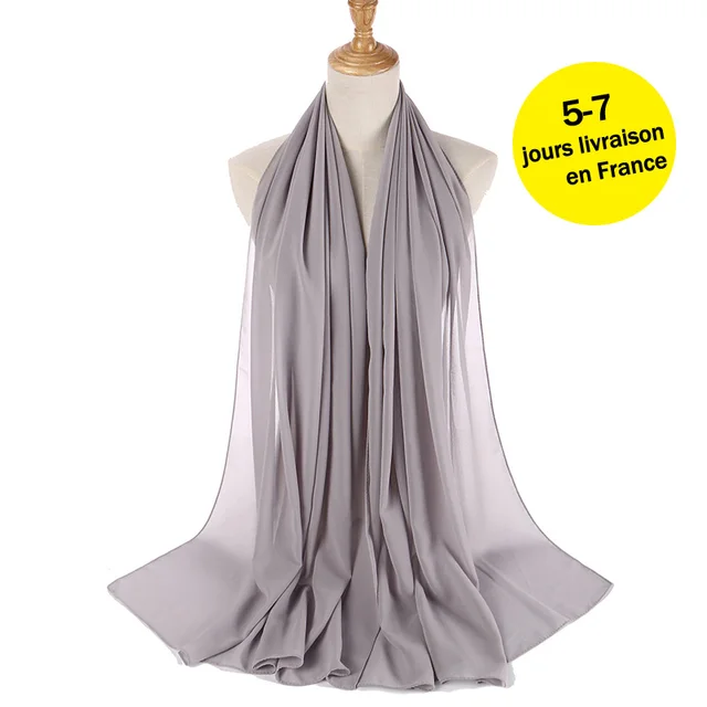 women plain bubble chiffon scarf hijab wrap printe solid color shawls headband women hijabs scarves/scarf 60 colors COLOR 18