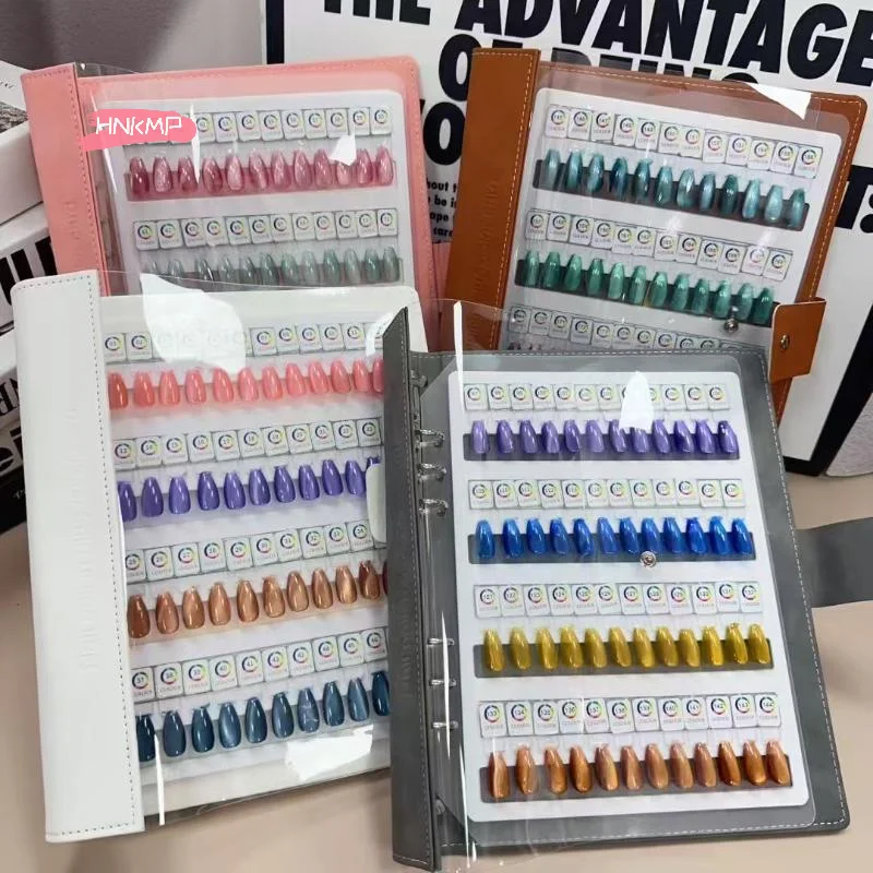 Magnetic Tips Nail Art Swatch Book-48/96/144/192 Colors Large Acrylic Works Display Manicure Color Test Storage Card