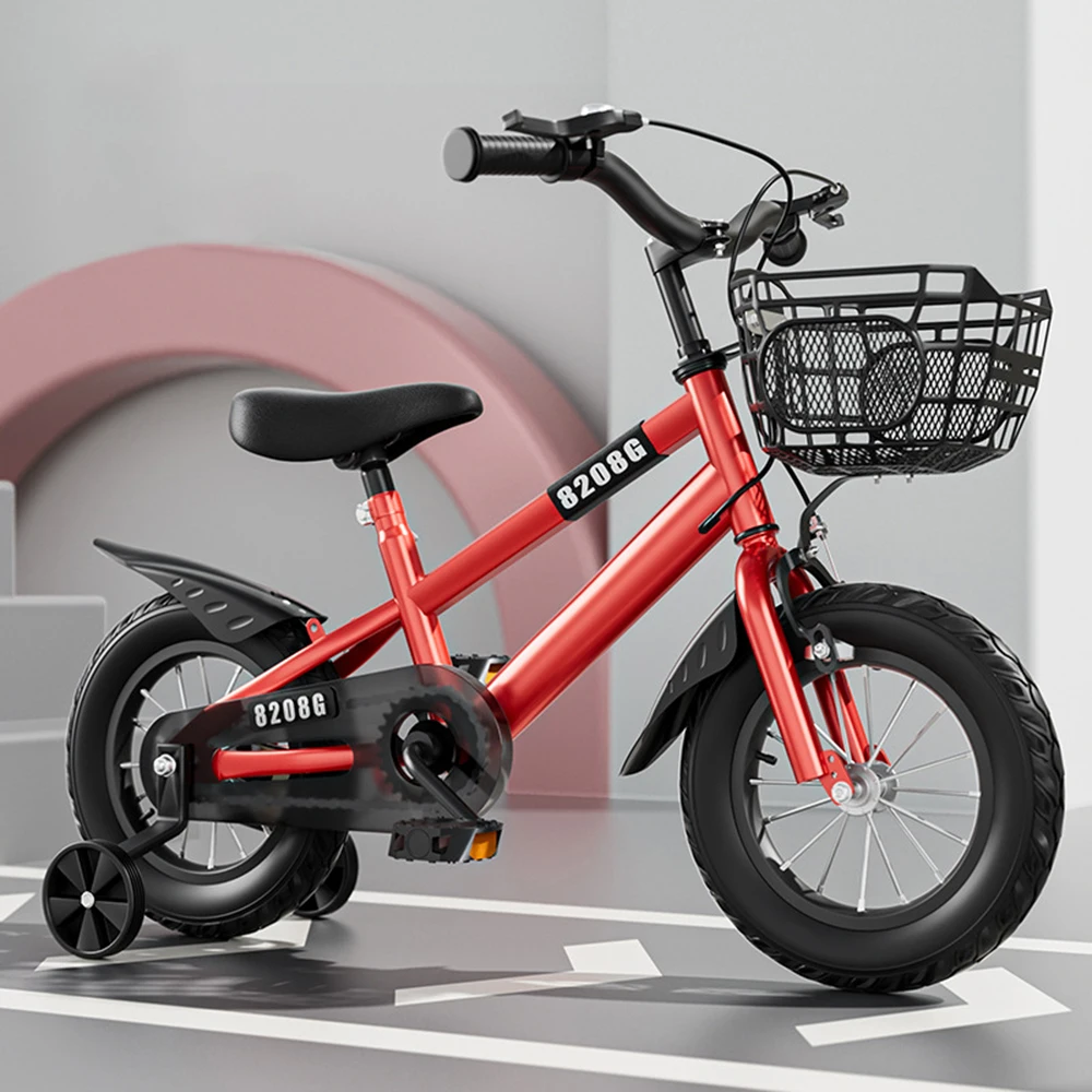 Bicicleta para niños para niñas de 3 a 7 años con ruedas de entrenamiento, cesta, bicicleta para niños, bicicleta para niños 2024