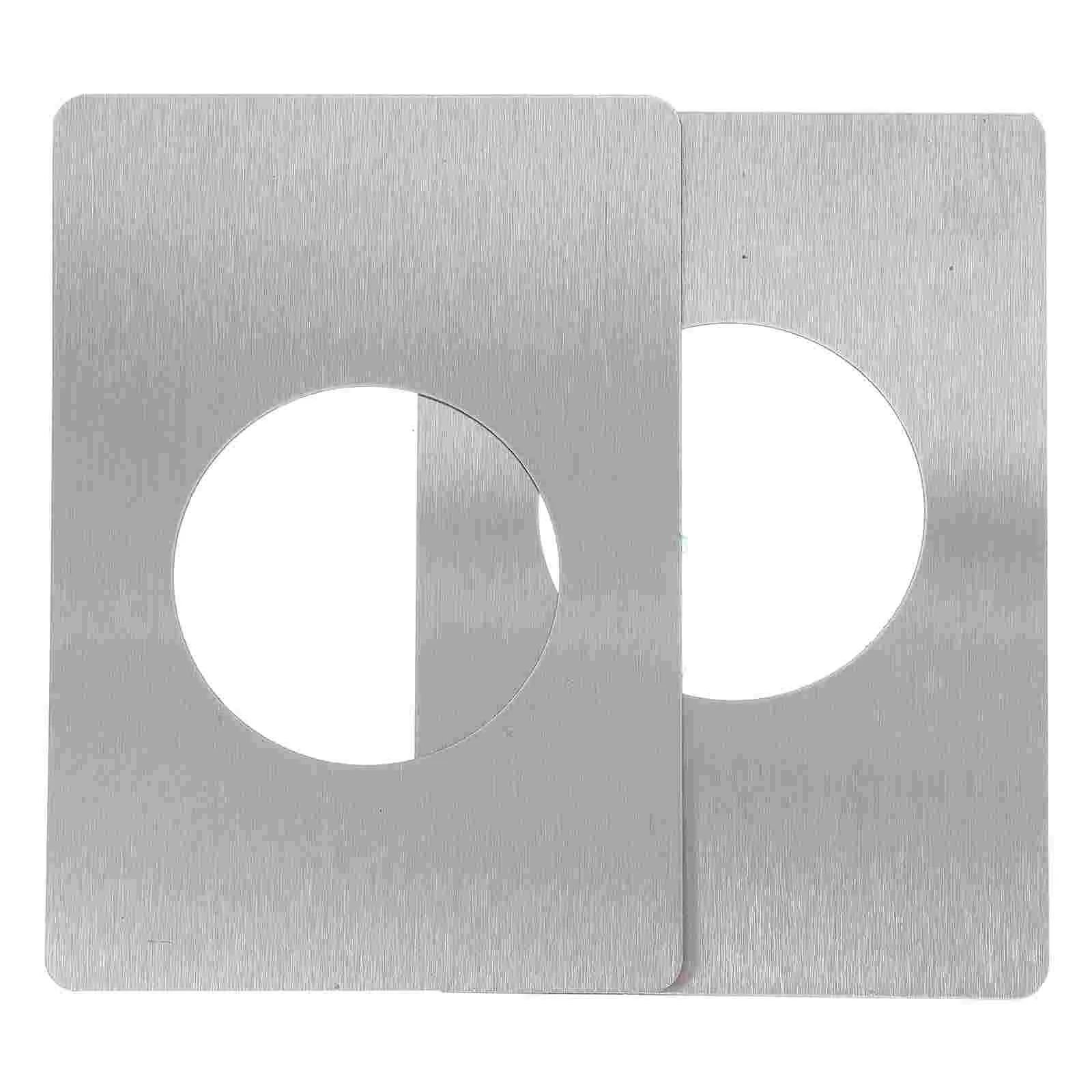 2 Pcs Ball Lock Door Reinforcement Plate Garage Bracket Filler Stainless Steel Locks Knobs Deadbolt Cover Hole Covers Kick