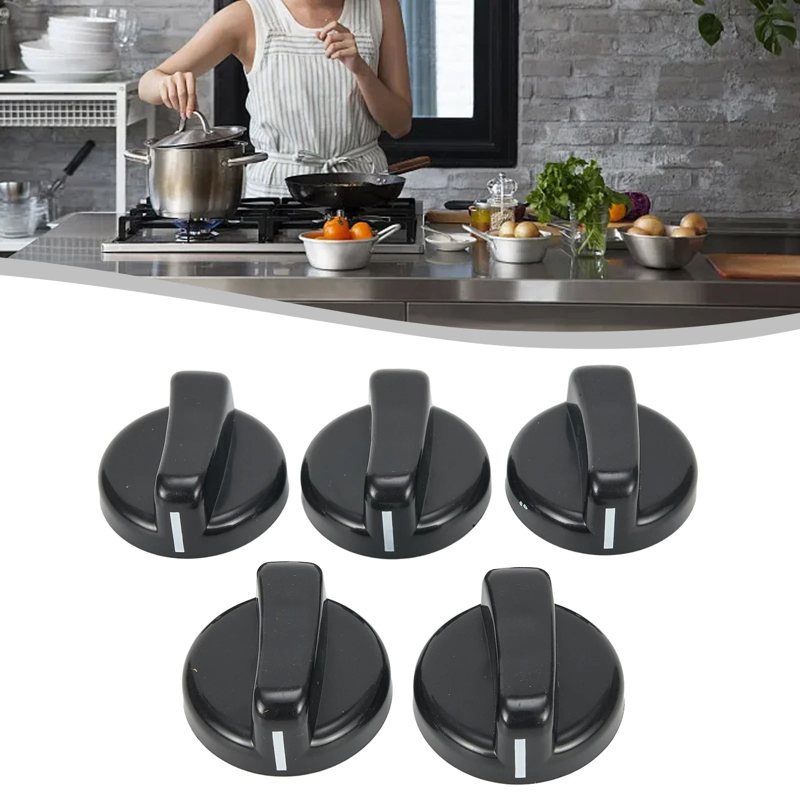 8mm Gas Stove Knobs Cooker Oven Control Switch Gas Cooker Replacement Accessories Benchtop Burner Tools 5PCS stove button