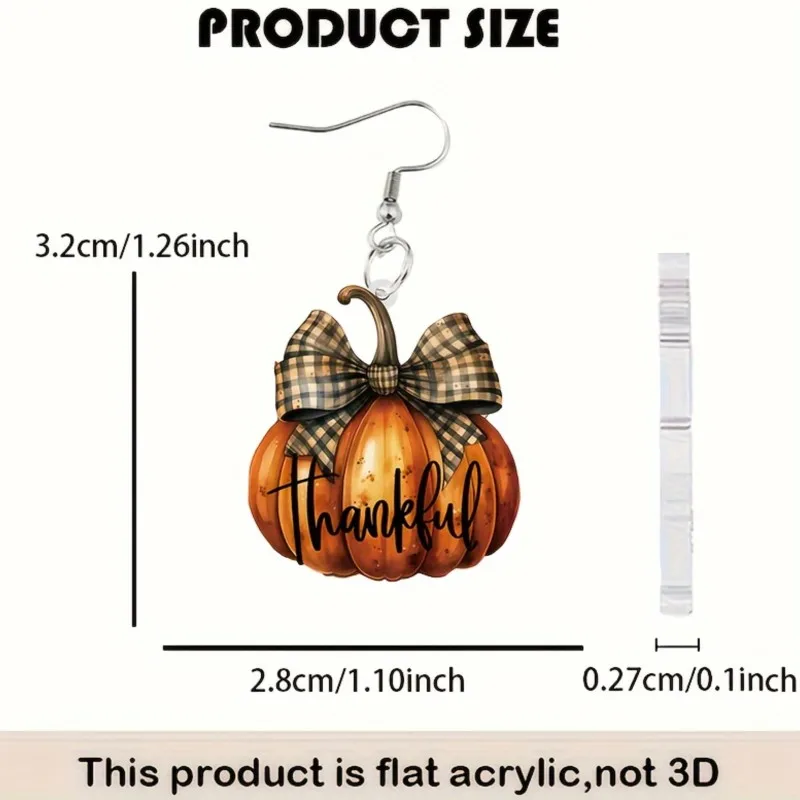 Elegant Pumpkin Drop Earrings for Women Hot Stylish Party Vacation Halloween & Thanksgiving Jewelry Accessory