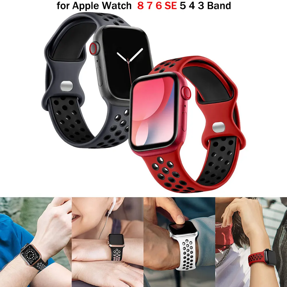 Premium Sport Silicone Strap for Apple Watch - Sleek and Comfortable Design
