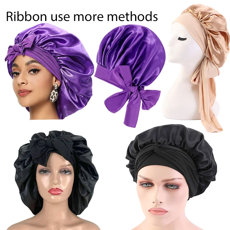 Silk Bonnet for Sleeping Women Satin Bonnet Hair Night Sleep Cap Scarf Wrap for Curly Hair 1pcs