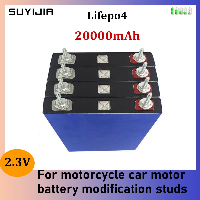 

2pcs 2.3V 20Ah Lifepo4 Lithium Iron Phosphate Battery Pack 20000mAh Suitable for Motorcycle Motor Battery Modification Studs