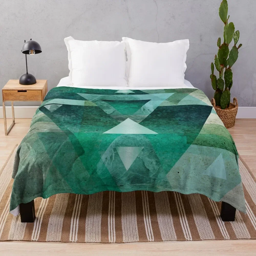 

Green Geometric Throw Blanket Fashion Sofas Beautifuls Blankets