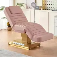 Lit de beauté électrique de luxe léger avec base dorée, lit de massage réglable pour salon de beauté, lit de massage thérapeutique pour SPA médical et esthétique 1