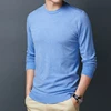 Men's knit sweater round neck bottoming sweater thin section Slim pullover solid color 3