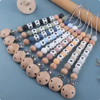 Dummy Holder Clip Customization Name Silicone Pacifier Chain For Baby Teether Nipple Chain Care Kids Birthday Shower Gift