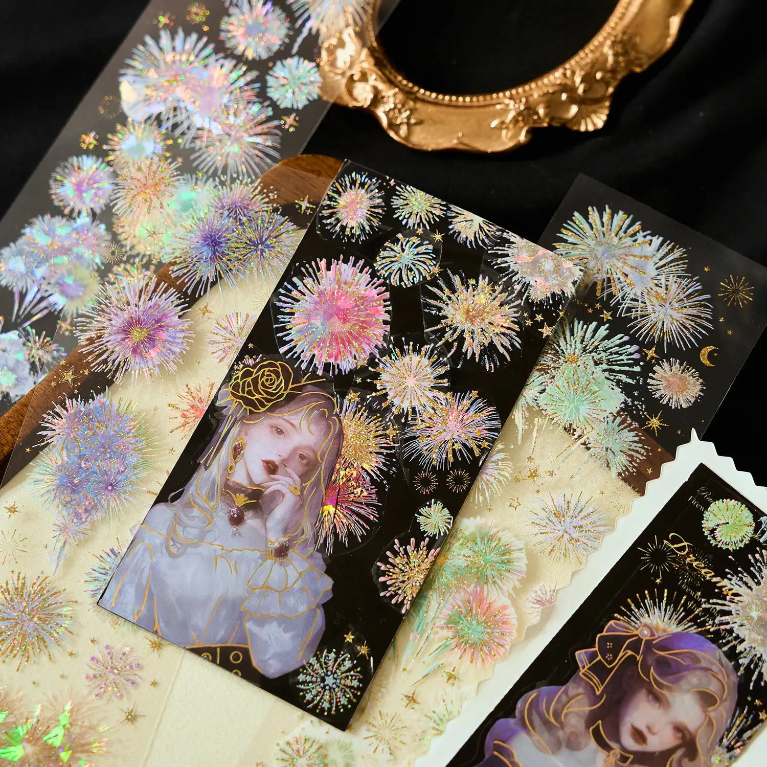Decorative PET Adhesive Stickers for Scrapbooking and Journaling - 3 Sheets