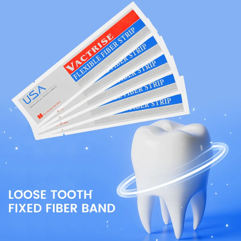 

5pcs Dental Flexible Fiber Strip Loose Tooth Fixed Fiber Band Composite Resin Cure Bonding Strips Dentist Orthodontic Material