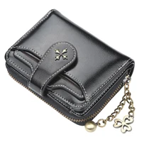 New Women Wallets and Purses PU Leather Money Bag Female Short Hasp Purse Small Coin Card Holders Clutch Women Zipper Purse 1