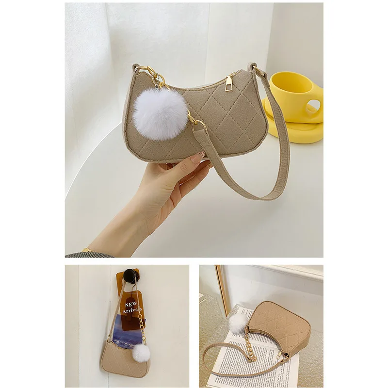 Leisure Women's Summer Fresh Trendy Underarm Temperament and Texture One Shoulder Fashionable Small Square Bag_voghion.com