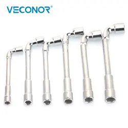 6PCS 8-13mm L-Type Socket Spanner Set Pipe Sleeve A Set of Keys Wrench Double End Multitools Mirror Polish