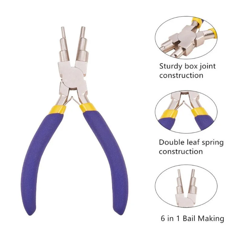 

6 in 1 Wire Bending Pliers Guardrail Pliers Wire Ring Forming Pliers for 2-9mm Rings and Jump Rings Jewelry Making Tool