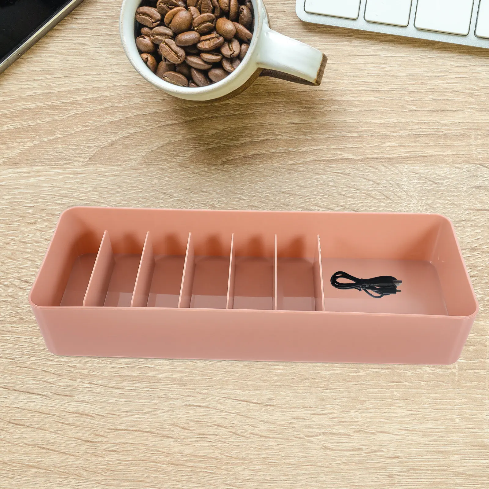 책상용 코드 정리함, 깔끔한 디자인의 케이블 정리함, 가정 사무실용 충전기, USB 케이블 및 헤드폰 보관함