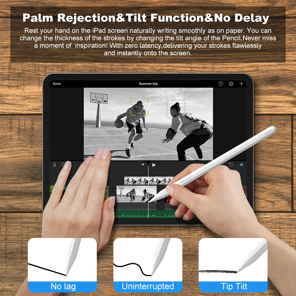 Wireless Charging iPad Pencil with Palm Rejection