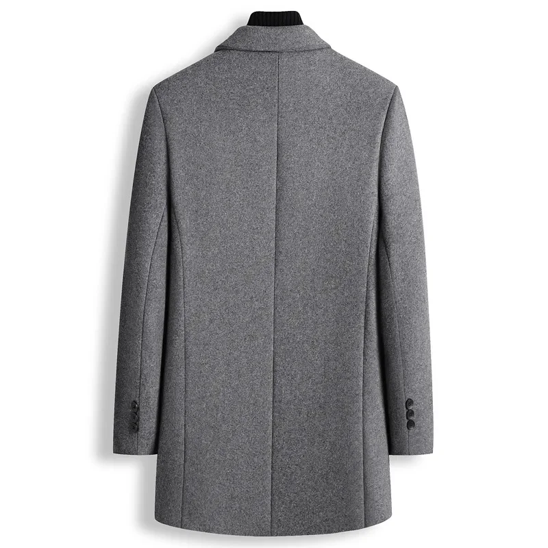 2023 Autumn and Winter New Men's Italian Style Elegant and Fashionable Mid-length Simple Business Casual Slim Woolen Coat Coat