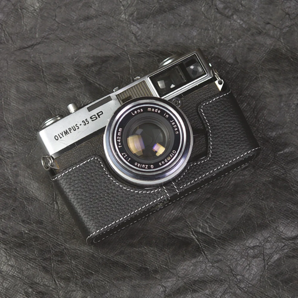 OLYMPUS-35 SP ケース付き Leather Camera Strap Quick Release 35 SP Case Handmade Genuine