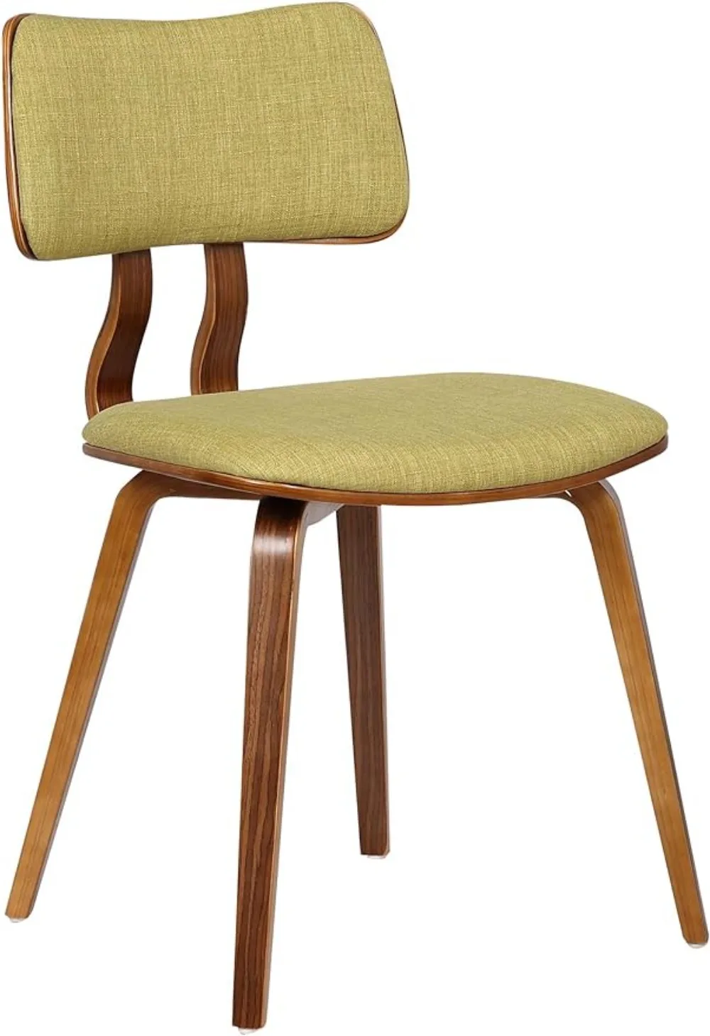 

Armen Living Jaguar Dining Chair in Green Fabric and Walnut Wood Finish 20D x 18W x 29H in