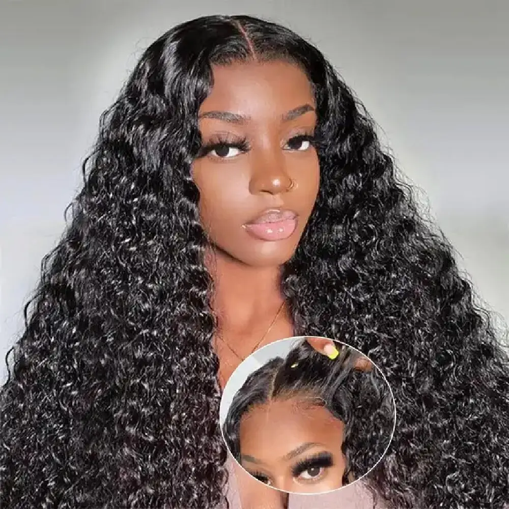 

13*6 HD Lace Frontal Wigs Remy Virgin Human Hair Lace Front Wigs Water Wave Full Lace Wig 180 Density Curly Wigs For Women