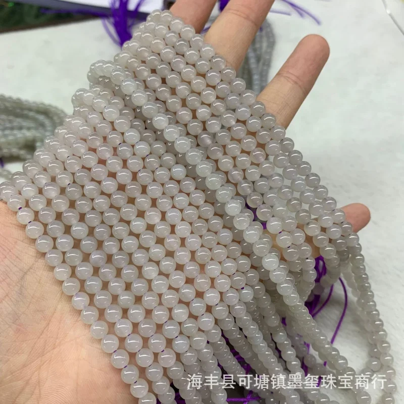 

Hetian Qinghai Material Smokey Violet 5 Mm108 Pendant Diy Long Chain Jade round Beads Accessories