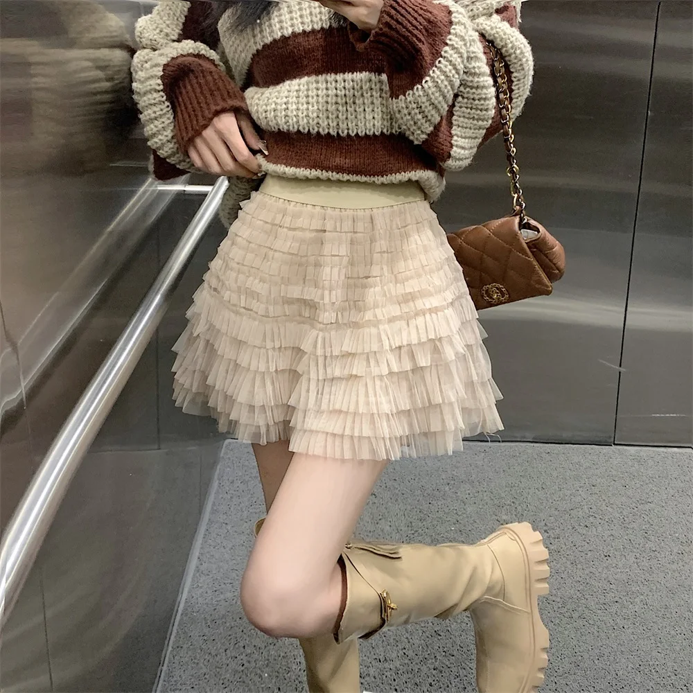 

Pink Black Mini Skirts For Women 2023 Summer Y2k High Waisted Tulle Cake Skirt Korean Dongdaemun Ladies Casual Aline Short Dress