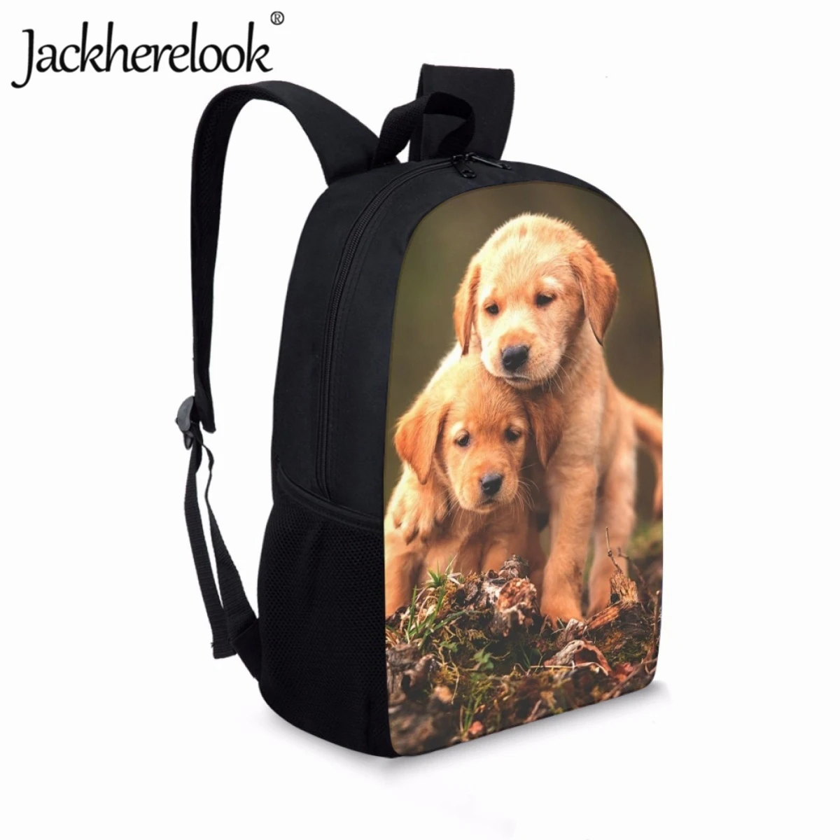Jackherelook Puppy Pattern 3D Printing School Bag for Boys Book Bags Child Girls Casual Travel Bag Teen 17inch School Backpack