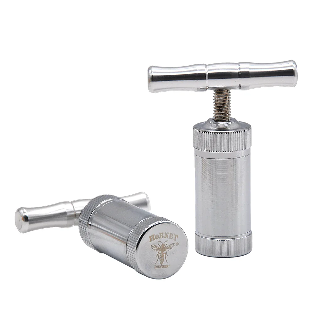 Durable Alloy Metal Compressor Presser T shaped Mini Tobacco Herb Press Squeezer Press Handle Tool Heavy Duty Durable Anodized 5