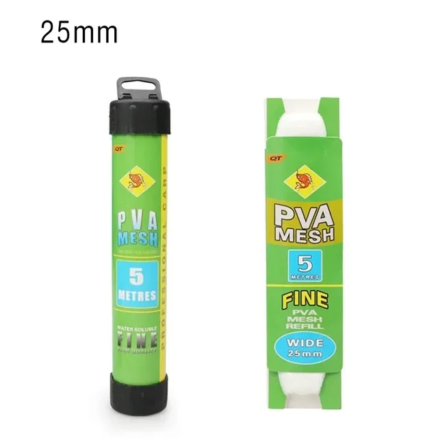 1/2PCS 5M Water Dissolving PVA Narrow Mesh Tube Net Carp Fishing Net Lures Refill Plunger Bar Tackle Carp Fishing  Accessories 5
