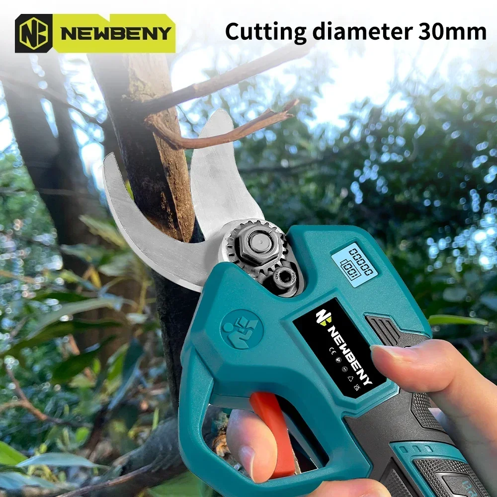NEWBENY 30mm Brushless Electric Pruning Shears 4 Gear Cordless Garden Fruit Tree Bonsai Beautify Tool For Makita 18V-21V Battery 6