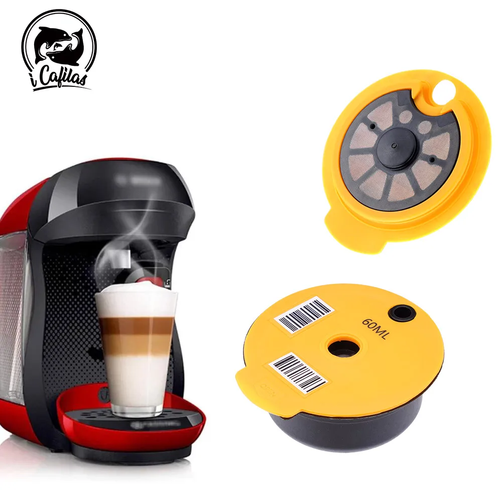 Coffee Capsules 60/180/200/220ML Reusable for BOSCH-s Machine Tassimo Refillable Filter Maker Pod Tamper